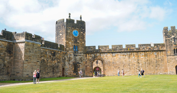 The outer Bailey at Alnwick Castle